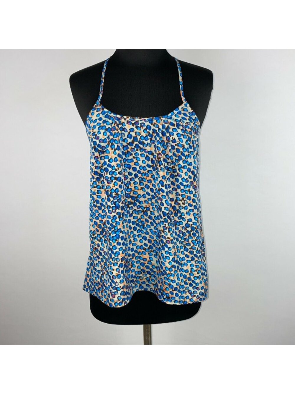 Collective Concepts Tank Top Womens Size XS Animal Spotted Print Crochet Boho